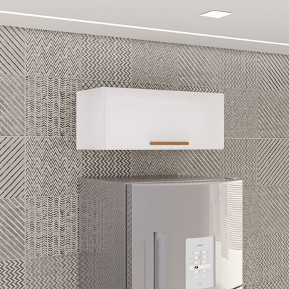 Armário Aéreo Cozinha 71 Cm Rubi 1 Porta Branco/Cinamomo - Pnr Móveis