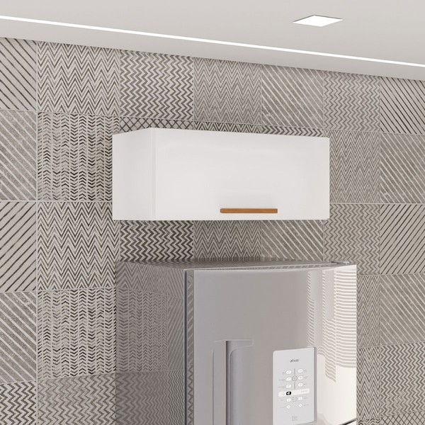 Armário Aéreo Cozinha 71 Cm Rubi 1 Porta Branco/Cinamomo - Pnr Móveis