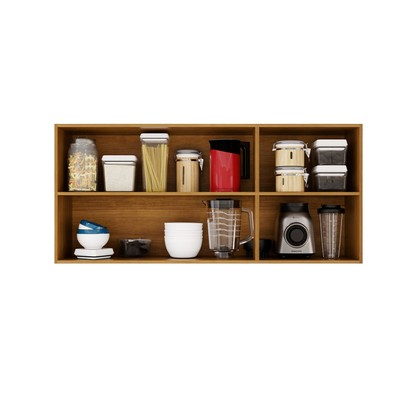 Armário Aéreo Cozinha 120 Cm Rubi 3 Portas Cinamomo/Off White - Pnr Móveis