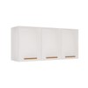 Armário Aéreo Cozinha 120 Cm Rubi 3 Portas Branco/Cinamomo - Pnr Móveis