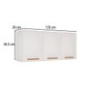 Armário Aéreo Cozinha 120 Cm Rubi 3 Portas Branco/Cinamomo - Pnr Móveis