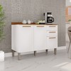 Balcão de Cozinha 120 Cm Rubi 3 Portas 2 Gavetas Branco/Cinamomo - Pnr Móveis