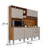Armário de Cozinha Safira 6 Portas 2 Gavetas Cinamomo/Off White - Pnr Móveis