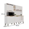 Armário de Cozinha Safira 6 Portas 2 Gavetas Branco/Cinamomo - Pnr Móveis