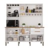 Armário de Cozinha Safira 6 Portas 2 Gavetas Branco/Cinamomo - Pnr Móveis