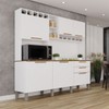Armário de Cozinha Safira 6 Portas 2 Gavetas Branco/Cinamomo - Pnr Móveis