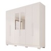 Guarda-Roupa Casal Malta 6 Portas 2 Gavetas com Espelho e Pés Branco - Pnr Móveis
