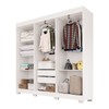 Guarda-Roupa Casal Malta 6 Portas 2 Gavetas com Espelho e Pés Branco - Pnr Móveis