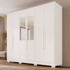 Guarda-Roupa Casal Malta 6 Portas 2 Gavetas com Espelho e Pés Branco - Pnr Móveis