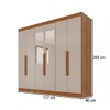 Guarda-Roupa Casal Malta 6 Portas 2 Gavetas com Espelho Cinamomo/Off White - Pnr Móveis