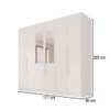 Guarda-Roupa Casal Malta 6 Portas 2 Gavetas com Espelho Branco - Pnr Móveis