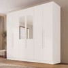 Guarda-Roupa Casal Malta 6 Portas 2 Gavetas com Espelho Branco - Pnr Móveis