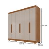 Guarda-Roupa Casal Malta 6 Portas 2 Gavetas com Pés Cinamomo/Off White - Pnr Móveis