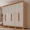 Guarda-Roupa Casal Malta 6 Portas 2 Gavetas com Pés Cinamomo/Off White - Pnr Móveis