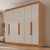 Guarda-Roupa Casal Malta 6 Portas 2 Gavetas Cinamomo/Off White - Pnr Móveis