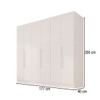 Guarda-Roupa Casal Malta 6 Portas 2 Gavetas Branco - Pnr Móveis