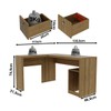 Mesa para Escritório 2 Gavetas Amendoa  Me4129 - Tecno Mobili