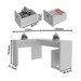 Mesa para Escritório 2 Gavetas Branco Me4129 - Tecno Mobili