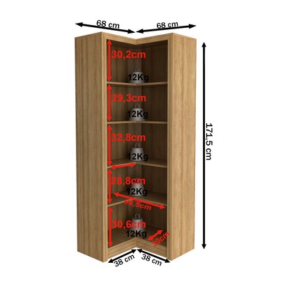 Armário para Escritório de Canto Amendoa Me4132 - Tecno Mobili