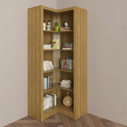 Armário para Escritório de Canto Amendoa Me4132 - Tecno Mobili