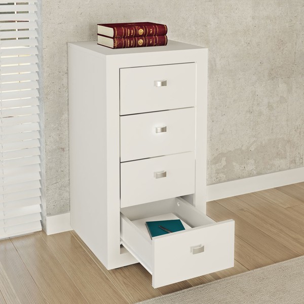Gaveteiro com Rodízios 4 Gavetas Branco Me4133 - Tecno Mobili