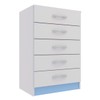 Cômoda 5 Gavetas If05az Azul/Branco - Evidência Móveis