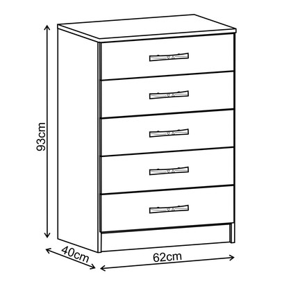 Cômoda 5 Gavetas If05r Rosa/Branco - Evidência Móveis