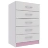 Cômoda 5 Gavetas If05r Rosa/Branco - Evidência Móveis