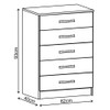 Cômoda 5 Gavetas Cp051 Branco - Evidência Móveis