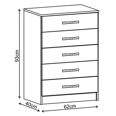 Cômoda 5 Gavetas Cp051 Branco - Evidência Móveis