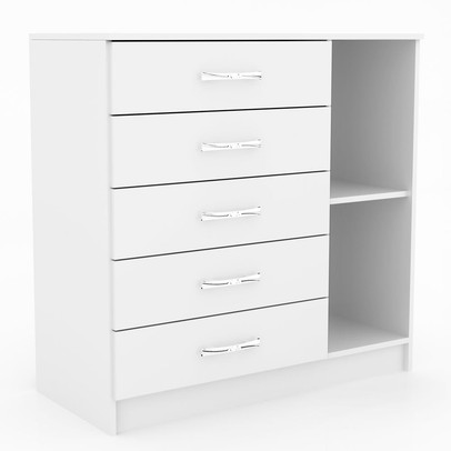 Cômoda 5 Gavetas 1 Porta Cp151 Branco - Evidência Móveis