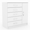 Cômoda 5 Gavetas 1 Porta Cp151 Branco - Evidência Móveis