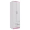 Guarda-Roupa Infantil 2 Portas 2 Gavetas If22r Branco/Rosa - Evidência Móveis