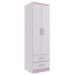 Guarda-Roupa Infantil 2 Portas 2 Gavetas If22r Branco/Rosa - Evidência Móveis