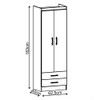 Guarda-Roupa Infantil 2 Portas 2 Gavetas If22r Branco/Rosa - Evidência Móveis