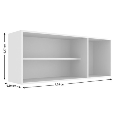 Armário Aéreo Cozinha 120 Cm Cz611 Branco - Evidência Móveis