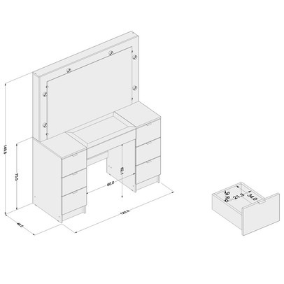 Penteadeira França 7 Gavetas Branco Bp - Politorno