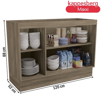 Balcão de Cozinha para Pia 120 Cm Maxxi 2 Portas G745 Nogal - Kappesberg