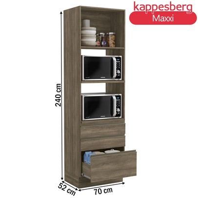 Torre Quente Maxxi 1 Porta 3 Gavetas Nogal - Kappesberg