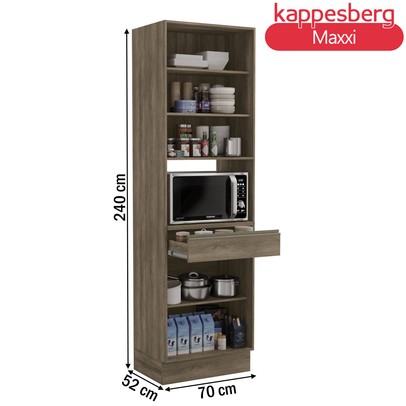 Torre Quente Maxxi 4 Portas 1 Gaveta Nogal - Kappesberg