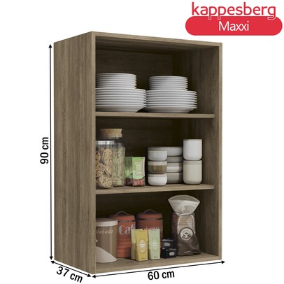 Armário Aéreo Cozinha 60 Cm Maxxi 1 Porta G762 Nogal - Kappesberg