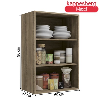 Armário Aéreo Cozinha 60 Cm Maxxi 1 Porta com Vidro Nogal - Kappesberg