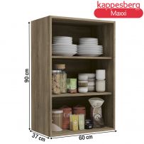 Armário Aéreo Cozinha 60 Cm Maxxi 1 Porta com Vidro Nogal - Kappesberg