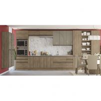 Armário Aéreo Cozinha 60 Cm Maxxi 1 Porta com Vidro Nogal - Kappesberg