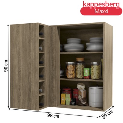 Armário Aéreo Cozinha 98 Cm Maxxi 1 Porta G768 Nogal - Kappesberg