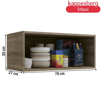 Armário Aéreo Cozinha 70 Cm Maxxi 1 Porta Basculante Nogal - Kappesberg