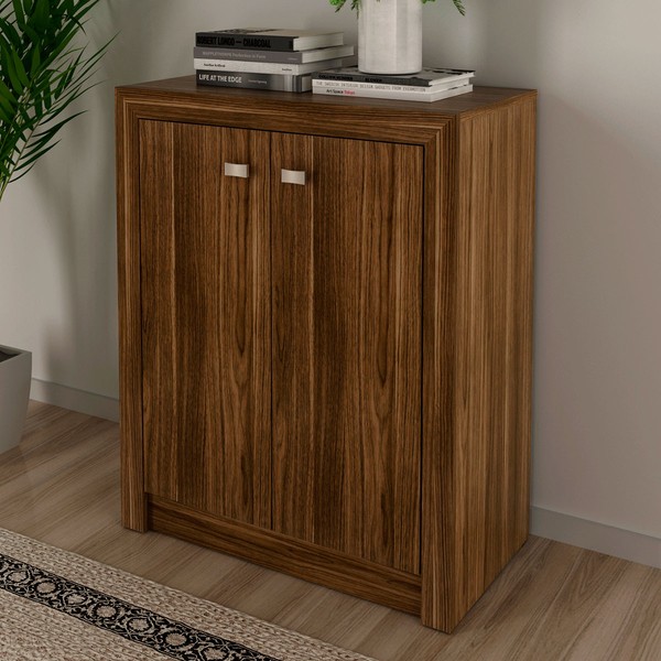 Armário para Escritório Baixo 2 Portas  Nogal Me4103 - Tecno Mobili