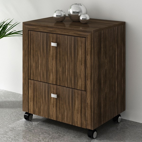 Gaveteiro Arquivo com Rodízios 2 Gavetas Me4112 Nogal - Tecno Mobili