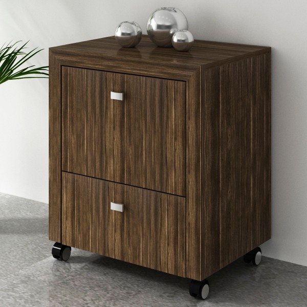 Gaveteiro Arquivo com Rodízios 2 Gavetas Me4112 Nogal - Tecno Mobili