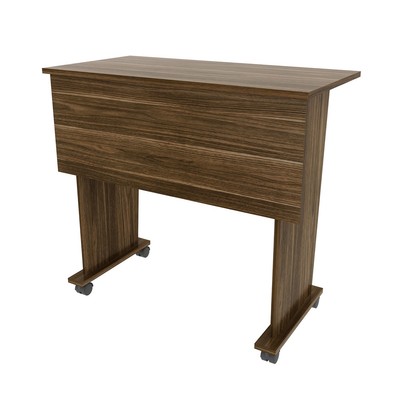 Mesa Escrivaninha Dobrável com Rodízio Nogal Me4117 - Tecno Mobili